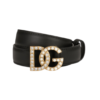 CALFSKIN BELT WITH DG LOGO WITH RHINESTONES AND PEARLS