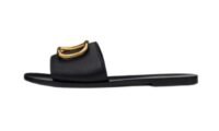 SANDALO SLIDER VLOGO SIGNATURE IN VACCHETTA GRANATA CON ACCESSORIO