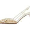 DÉCOLLETÉ SLINGBACK VLOGO SIGNATURE IN RAFIA TOILE ICONOGRAPHE 80MM