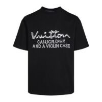 T-shirt Louis Vuitton Calligraphy Studded Black LV025
